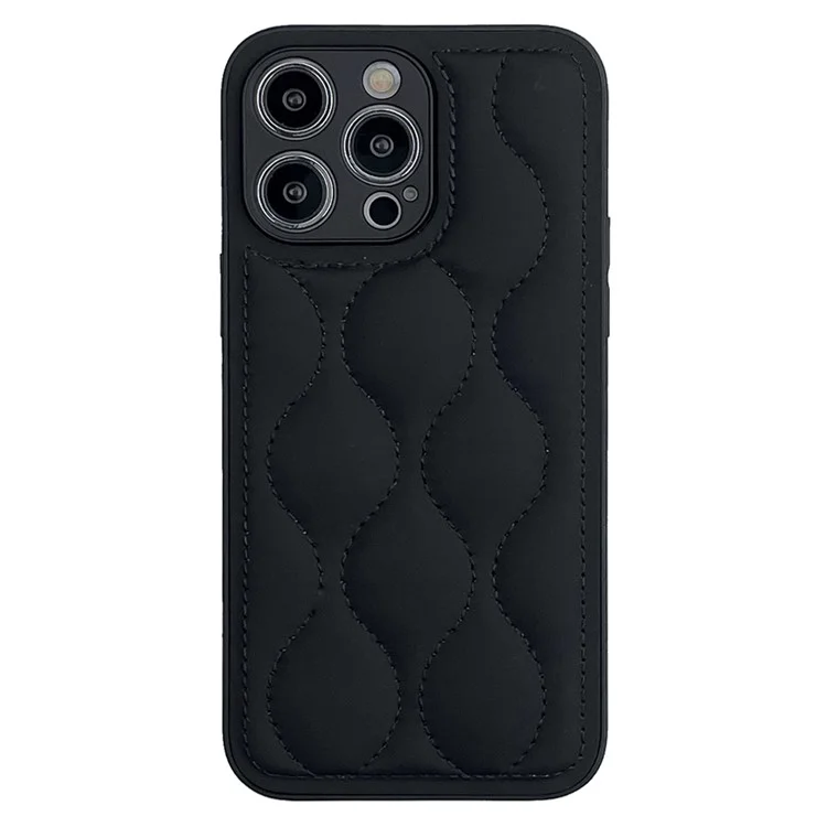 Для Iphone 15 Pro Max Case Shocting pu Covered Tpu Protective Phone Cover Phone - Черный
