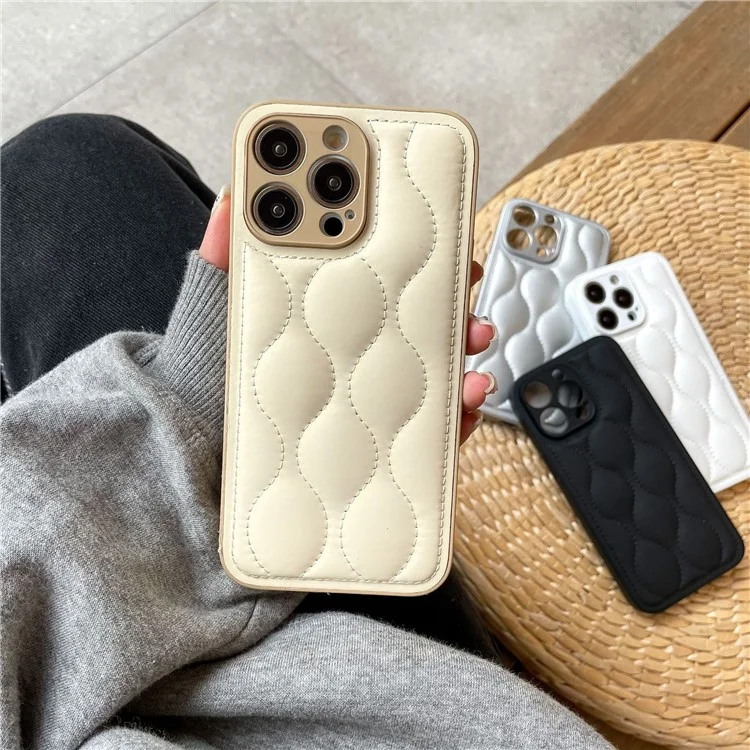 Для Iphone 15 Pro Max Case Shocting pu Covered Tpu Protective Phone Cover Phone - Черный
