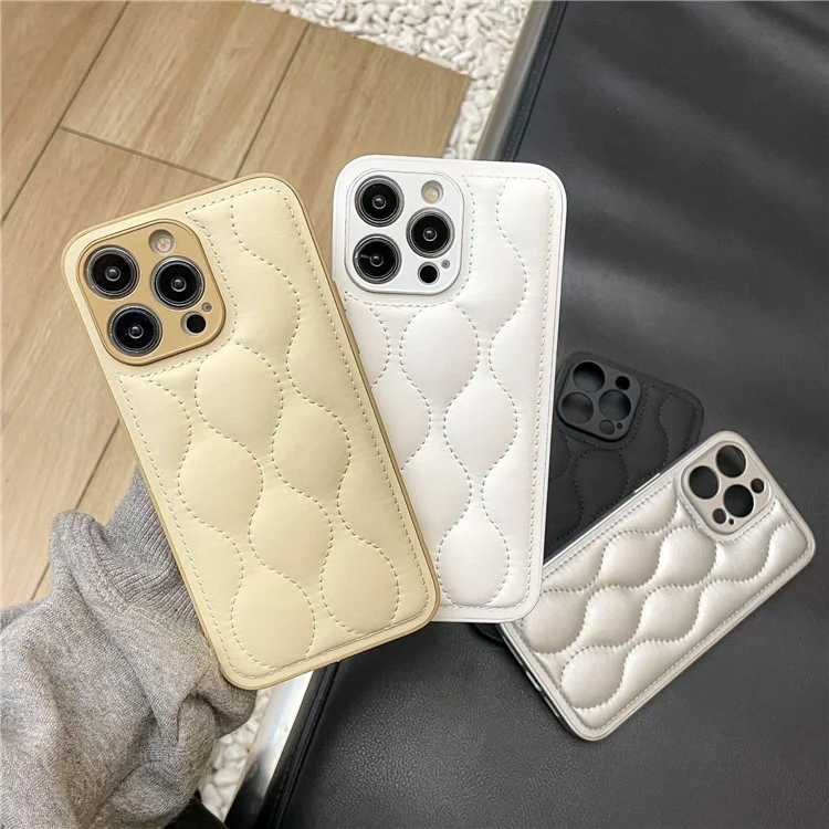 Для Iphone 15 Pro Max Case Shocting pu Covered Tpu Protective Phone Cover Phone - Черный