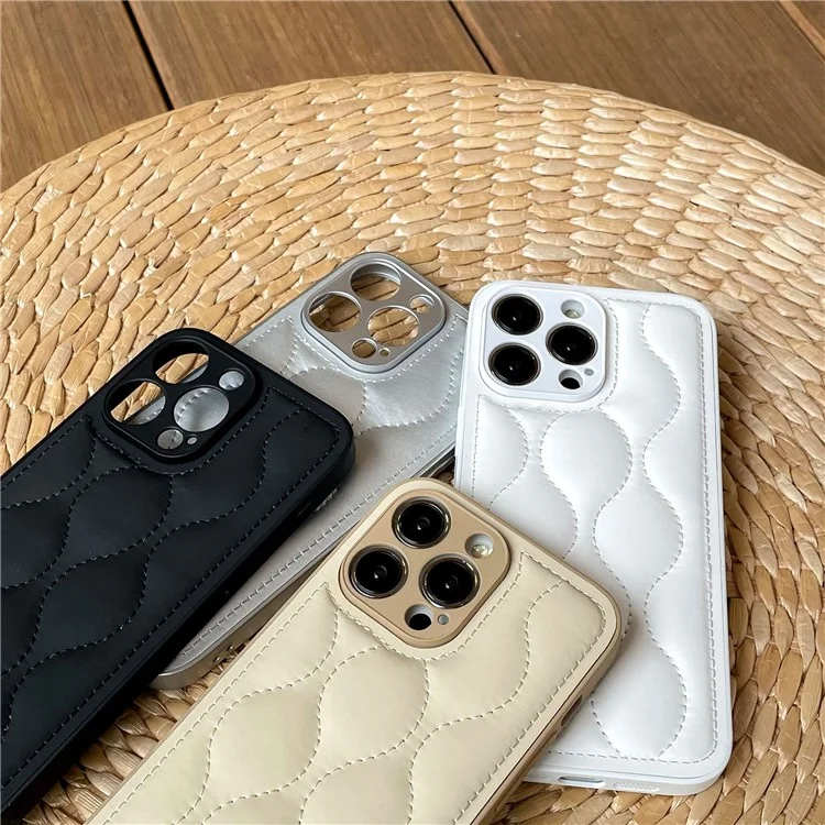 Для Iphone 15 Pro Max Case Shocting pu Covered Tpu Protective Phone Cover Phone - Черный