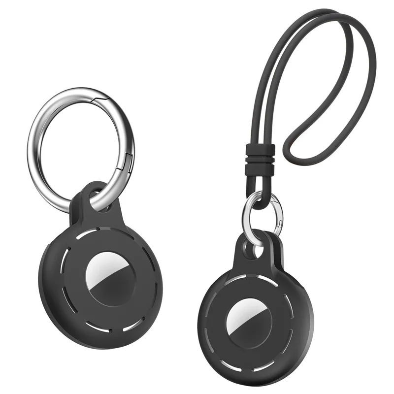 2pcs Für Apple Airtag Protective Case Pets Bluetooth Tracker Anti-Lost Silikonabdeckung - Schwarz