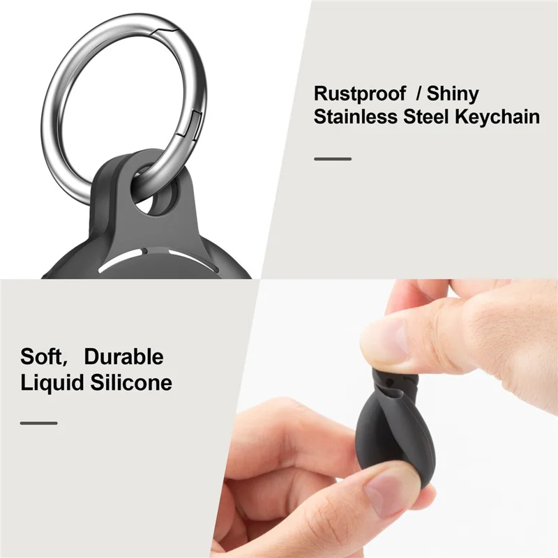 2pcs Für Apple Airtag Protective Case Pets Bluetooth Tracker Anti-Lost Silikonabdeckung - Schwarz