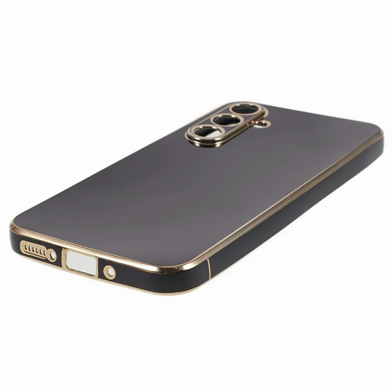 For Samsung Galaxy S25+ Case TPU Slim Fit Shockproof Phone Cover 6D Electroplating - Black