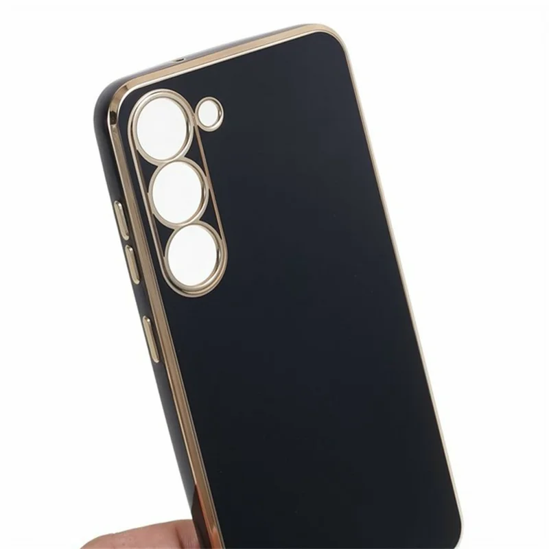 For Samsung Galaxy S25+ Case TPU Slim Fit Shockproof Phone Cover 6D Electroplating - Black