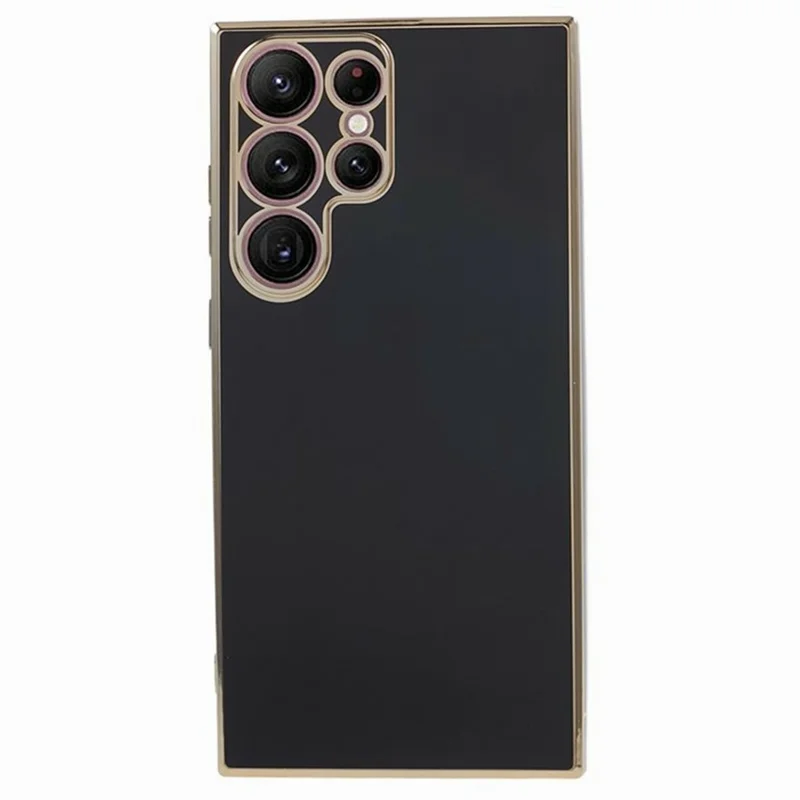 Para Samsung Galaxy S25 Ultra Case TPU Slim Fit Shockproof Phone Cover 6D Electroplating - Preto