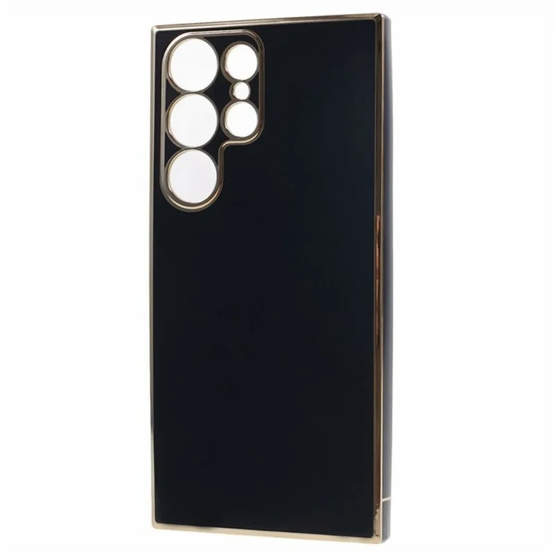 Para Samsung Galaxy S25 Ultra Case TPU Slim Fit Shockproof Phone Cover 6D Electroplating - Preto