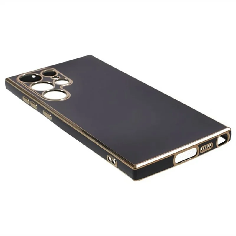 Para Samsung Galaxy S25 Ultra Case TPU Slim Fit Shockproof Phone Cover 6D Electroplating - Preto