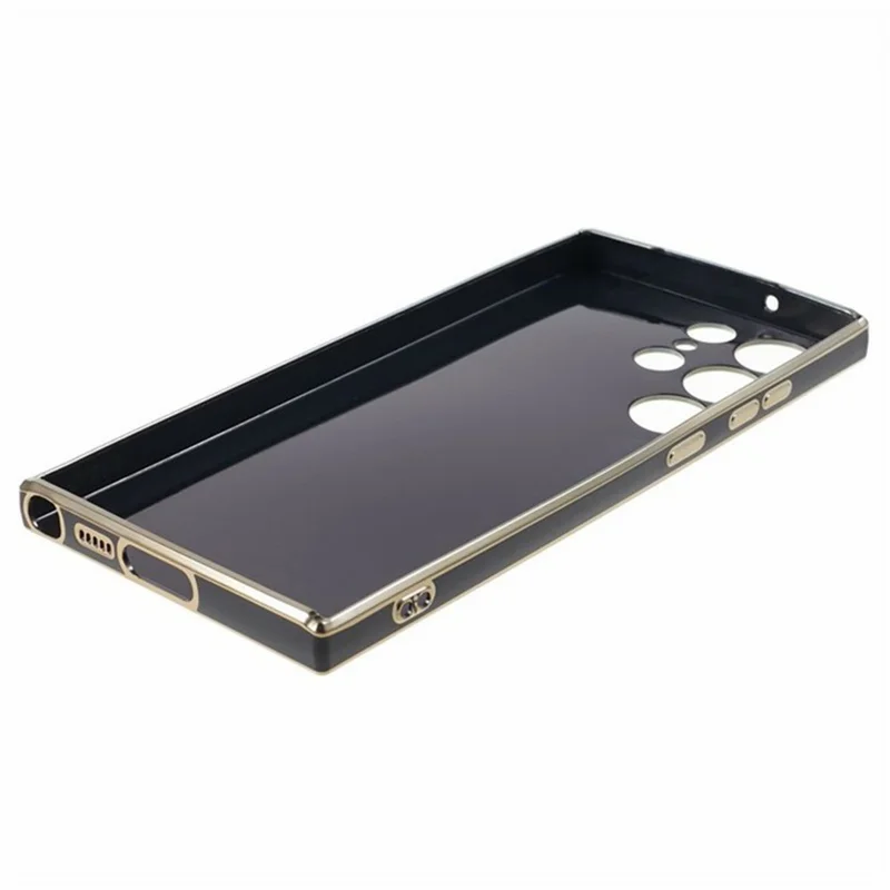 Para Samsung Galaxy S25 Ultra Case TPU Slim Fit Shockproof Phone Cover 6D Electroplating - Preto