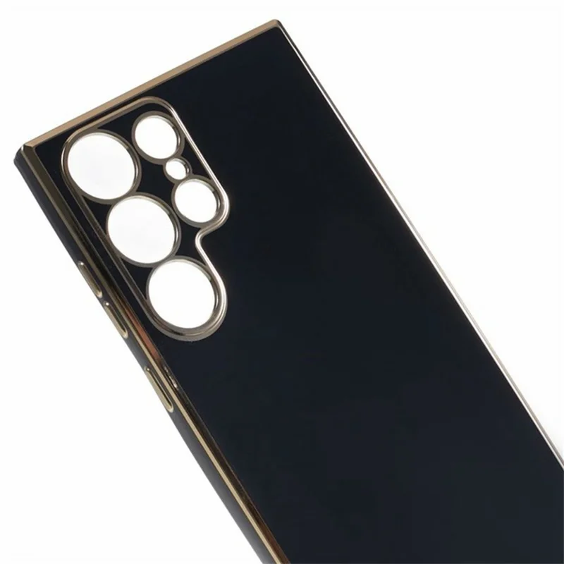 Para Samsung Galaxy S25 Ultra Case TPU Slim Fit Shockproof Phone Cover 6D Electroplating - Preto