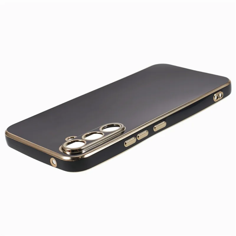 For Samsung Galaxy S25 Case TPU Slim Fit Shockproof Phone Cover 6D Electroplating - Black