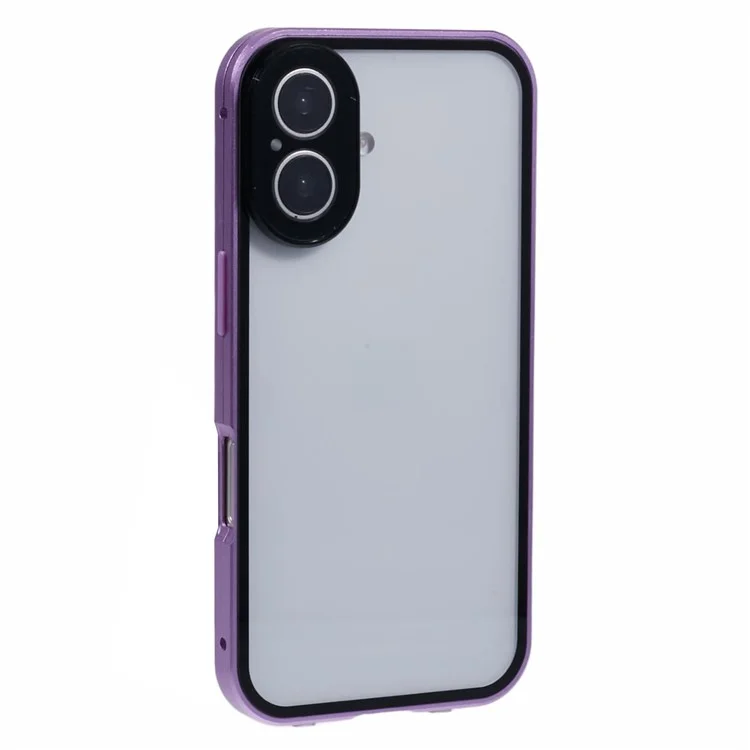 Per Iphone 16 Plus Case Adsorbimento Magnetico Adsorpizione Doppio Coperchio Telefono Tephino Tetchi - Viola