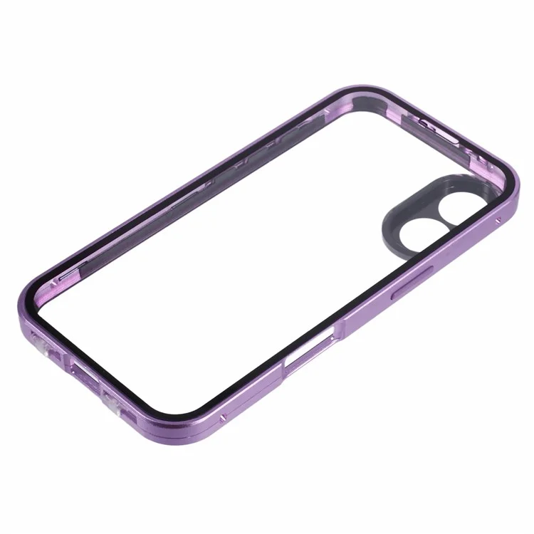 Per Iphone 16 Plus Case Adsorbimento Magnetico Adsorpizione Doppio Coperchio Telefono Tephino Tetchi - Viola