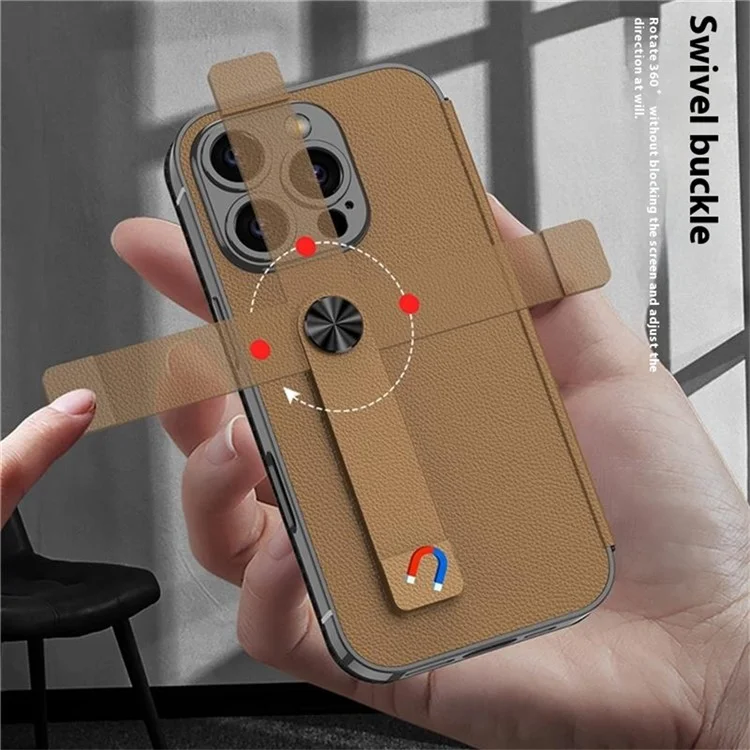 GKK Para Iphone 16 Pro Max Case TPU+PU Cubierta de Teléfono de Cuero Con Ranuras Para Tarjetas, Soporte - Negro
