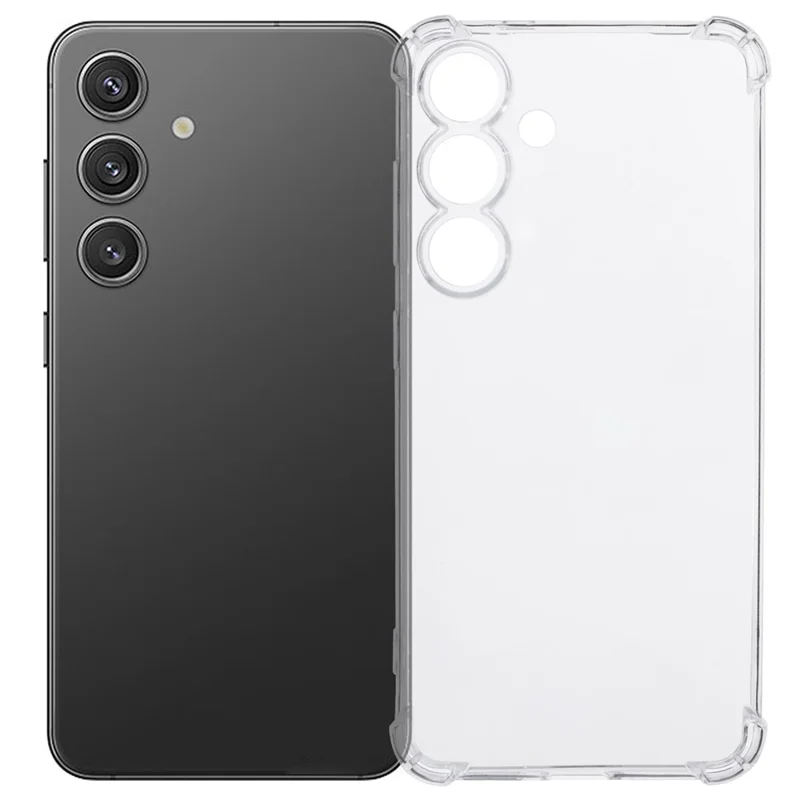 For Samsung Galaxy S25+ Phone Case Reinforced Four Corner Anti-Drop Clear TPU Cover - 1