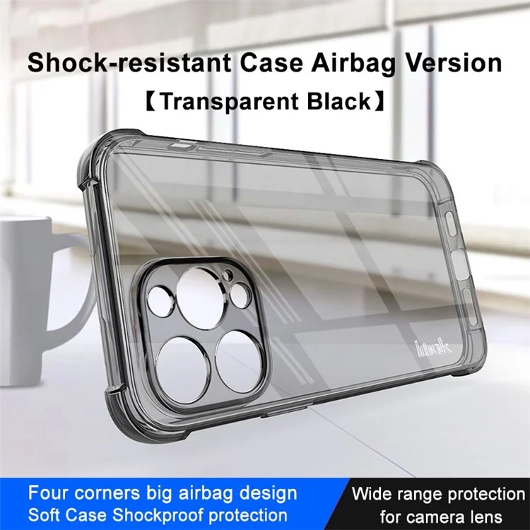 IMAK Para Iphone 14 Pro Airbag Reforced Corner Tpu Telep Cubierta Anti-collision Case - Negro Transparente