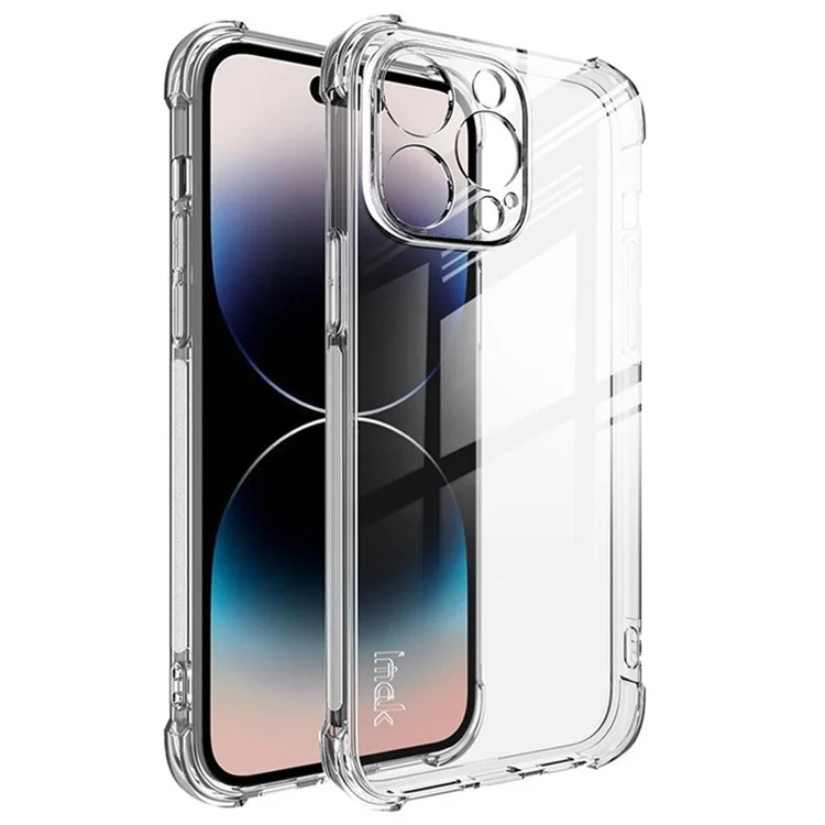 IMAK Pour iPhone 14 Pro Renfort de coussinet airbag TPU Housse de téléphone Anti-collision - Transparent