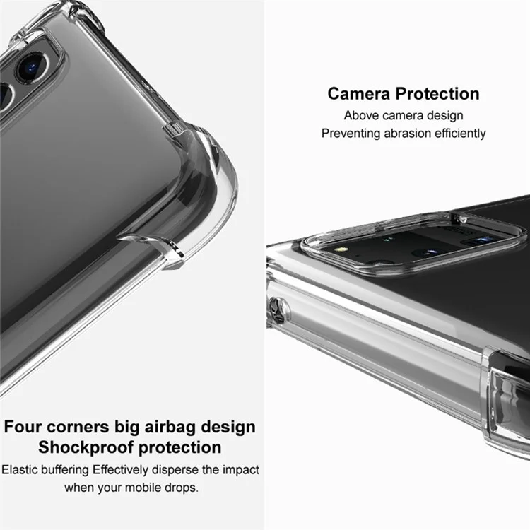 IMAK Pour iPhone 14 Pro Renfort de coussinet airbag TPU Housse de téléphone Anti-collision - Transparent