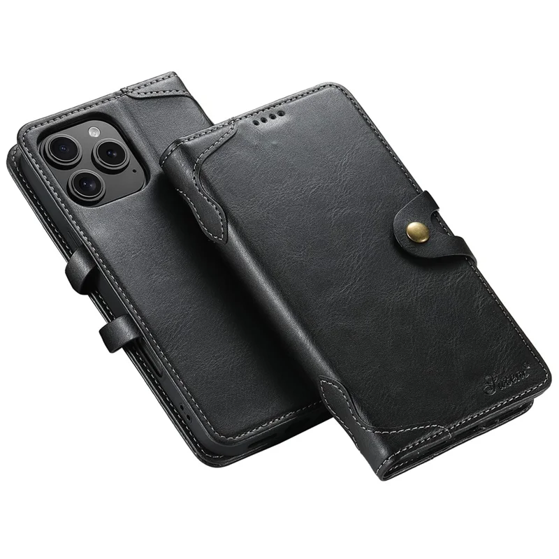 Серия Suteni Q03 Для Iphone 16 Pro Max Case Wavy Texture PU - Черный
