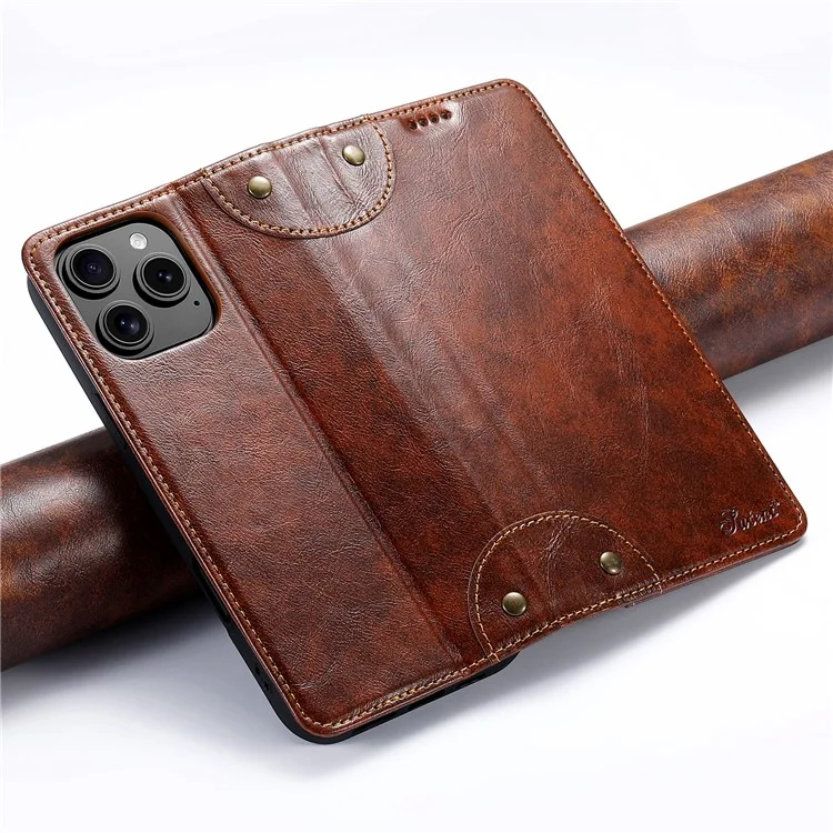 Suteni Per Iphone 16 Pro Max Case PU Coperchio Pecolo Per Coperchi - Cachi