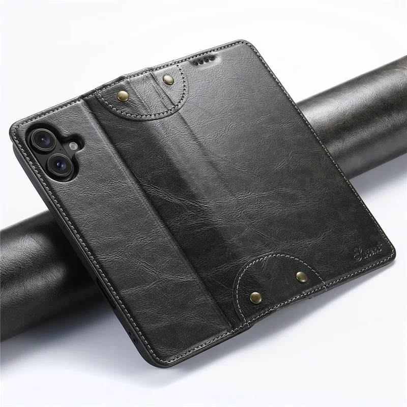 Suteni For Iphone 16 Case pu Кожа - Черный