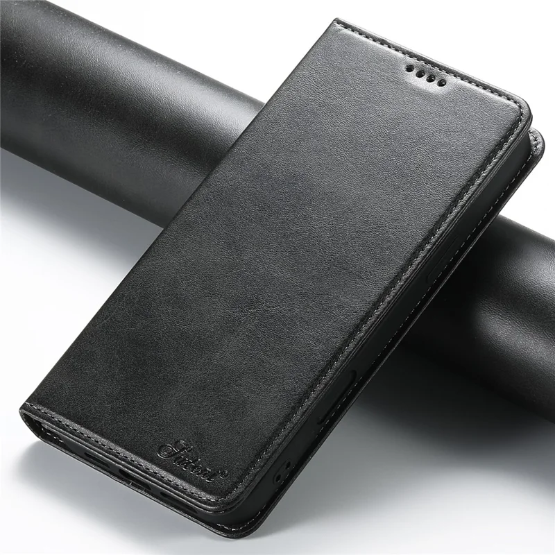 Suteni Per Iphone 16 Plus Case PU Portafoglio in Pelle Portato di Chiusura Magnetica Copertina Del Telefono - Nero