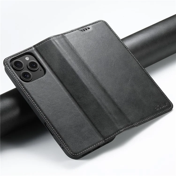 Suteni Para Iphone 16 Pro Max Case PU pu Cuero Willet Stand Magnetic Closing Telephip Cover - Negro