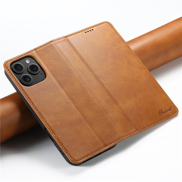 Suteni Para Iphone 16 Pro Case PU pu Cuero Stand de Cierre Magnético Cubierta Telefónica - Caqui