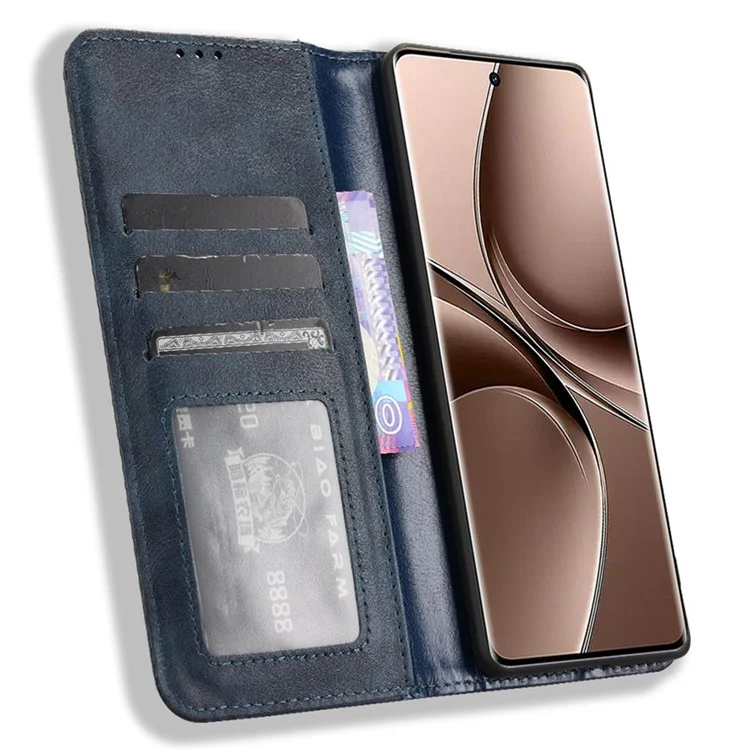 Per Vivo V40e 5g / Iqoo Z9s 5G Couro Case Case Stante Della Pesta Della Pesta Della Persone Retura - Blu