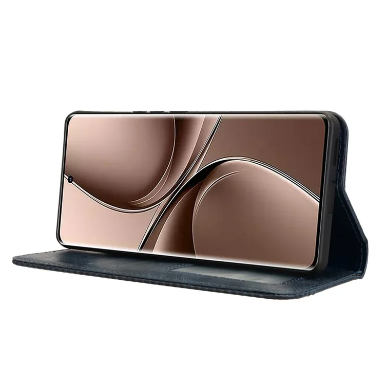 Per Vivo V40e 5g / Iqoo Z9s 5G Couro Case Case Stante Della Pesta Della Pesta Della Persone Retura - Blu