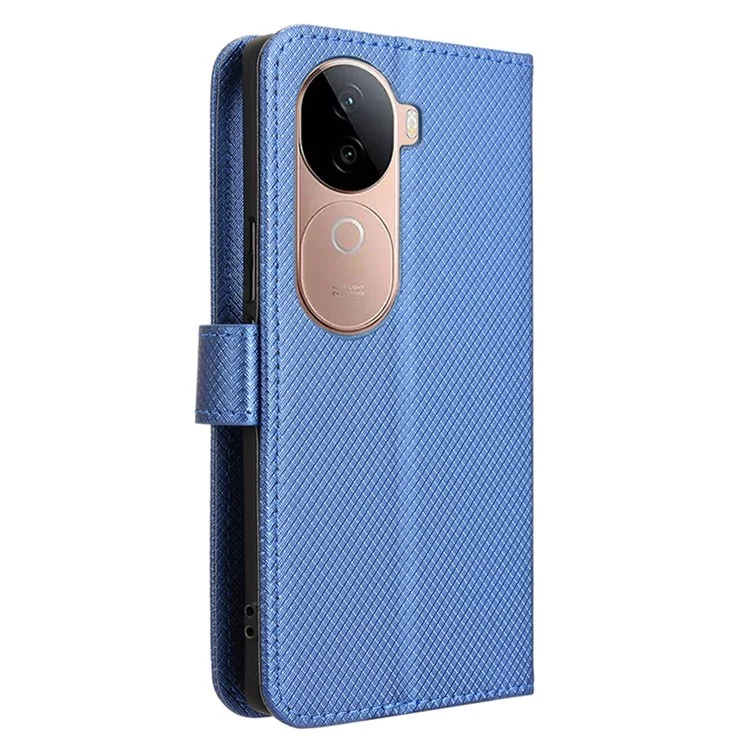 Для Vivo V40e 5G / Iqoo Z9s 5G Case PU Кожаная Алмазная Текстура. - Синий