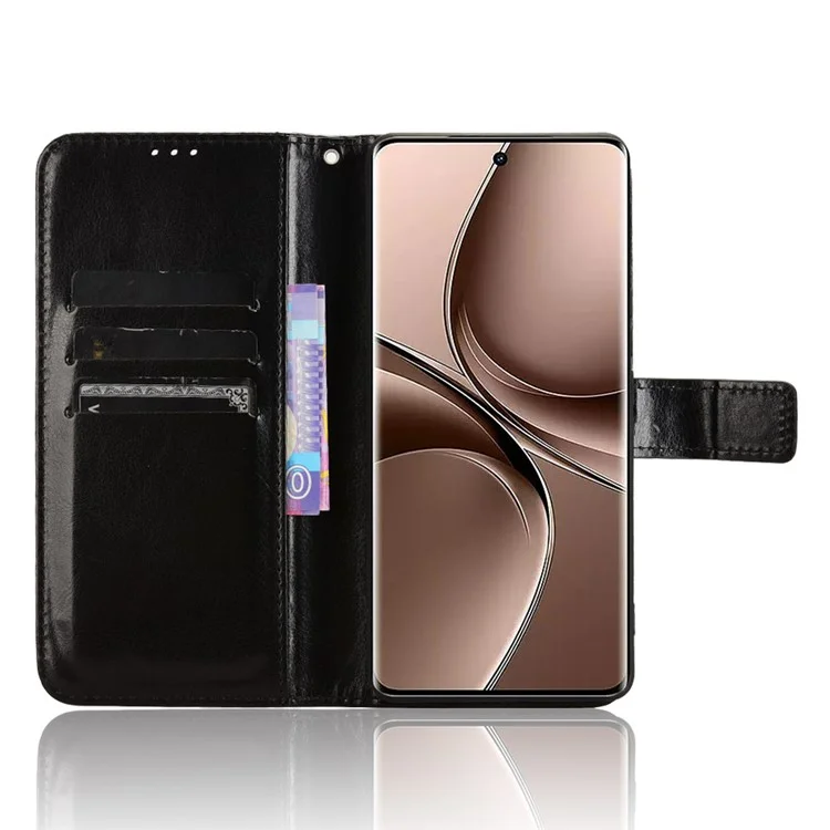 Для Vivo V40e 5G / Iqoo Z9s 5G Case Crase Crazy Horse Texture PU - Черный