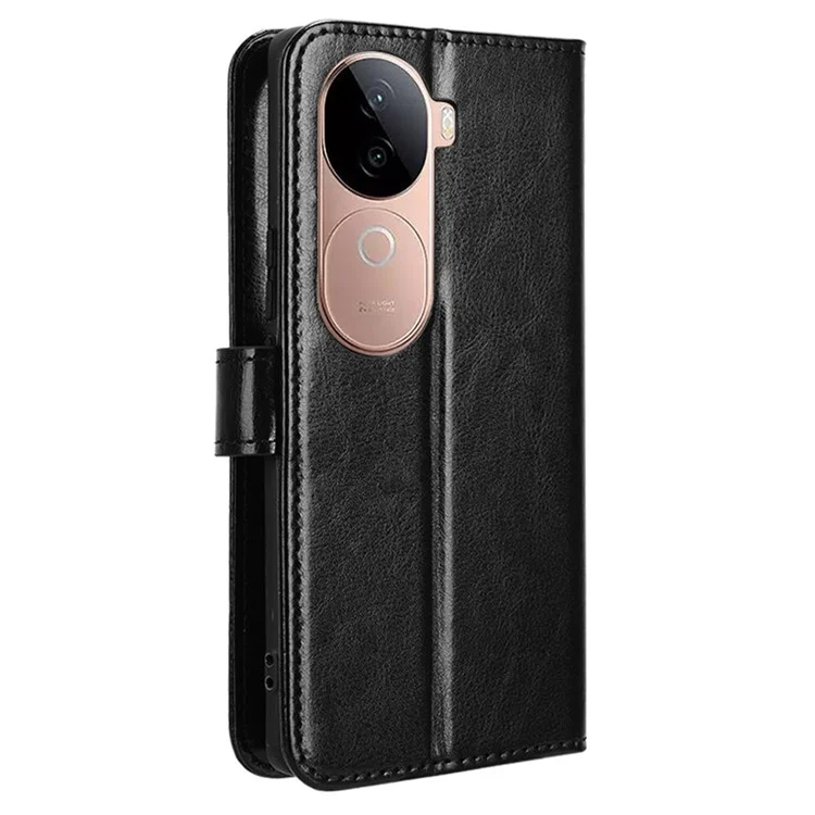 Для Vivo V40e 5G / Iqoo Z9s 5G Case Crase Crazy Horse Texture PU - Черный