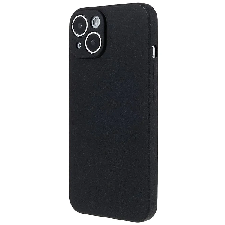 For iPhone 14 Double-Sided Matte Soft TPU Phone Cover Anti-fingerprint Anti-scratch Back Case - Black