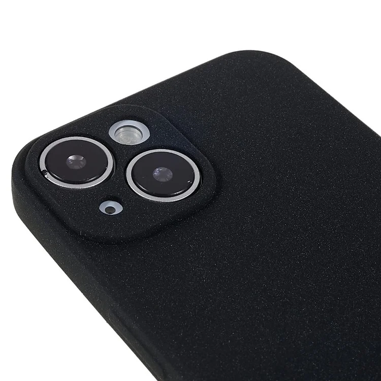 For iPhone 14 Double-Sided Matte Soft TPU Phone Cover Anti-fingerprint Anti-scratch Back Case - Black