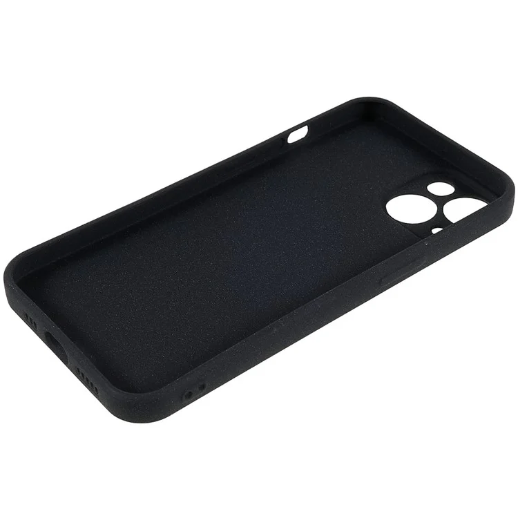 For iPhone 14 Double-Sided Matte Soft TPU Phone Cover Anti-fingerprint Anti-scratch Back Case - Black