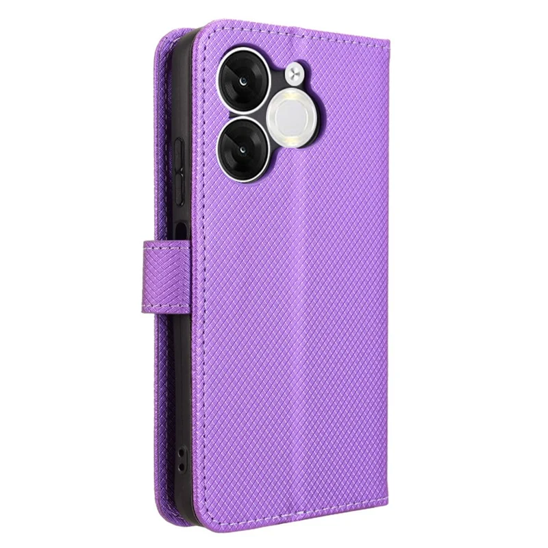 Para Itel A80 4G A671LC Case PU Leather Diamond Texture Willet Telep Cubierta - Negro