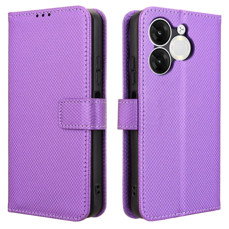Para Itel A80 4G A671LC Case PU Leather Diamond Texture Willet Telep Cubierta - Negro