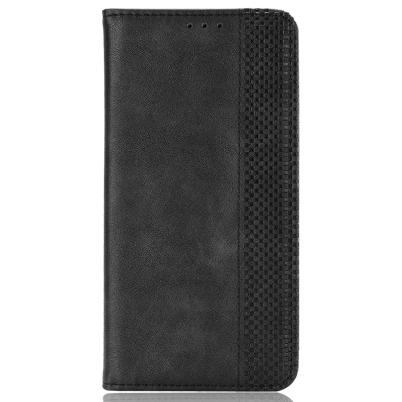 For itel A80 4G A671LC Leather Case Wallet Stand Retro Texture Phone Cover - Black