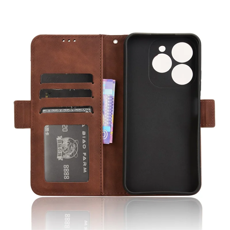 Para Itel A80 4G A671LC Case de Cuero Tapa de la Billetera Con Múltiples Ranuras Para Tarjetas - Marrón