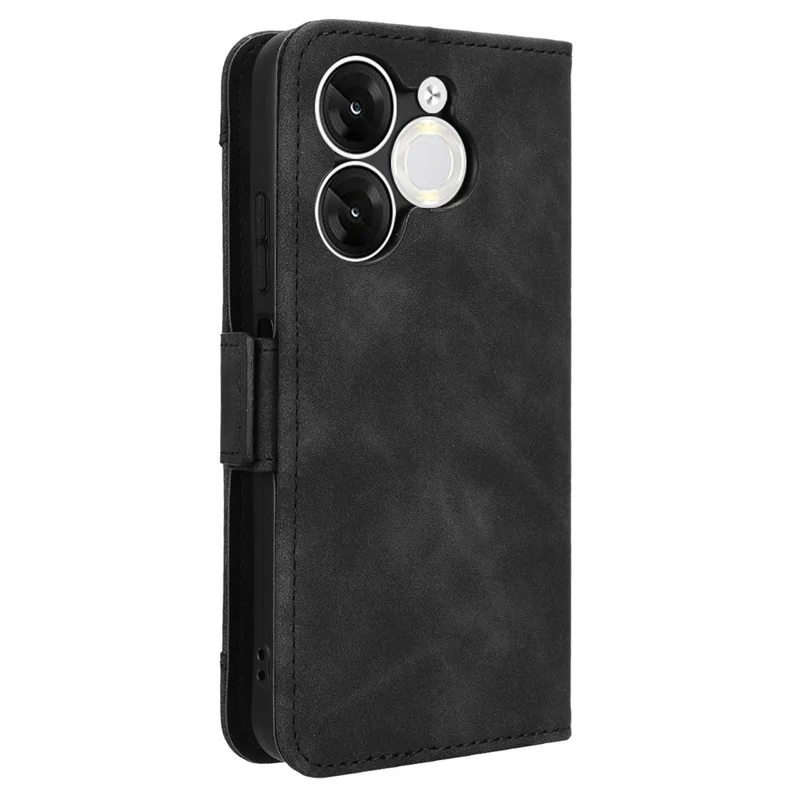 For itel A80 4G A671LC Leather Case Phone Wallet Cover with Multiple Card Slots - Black