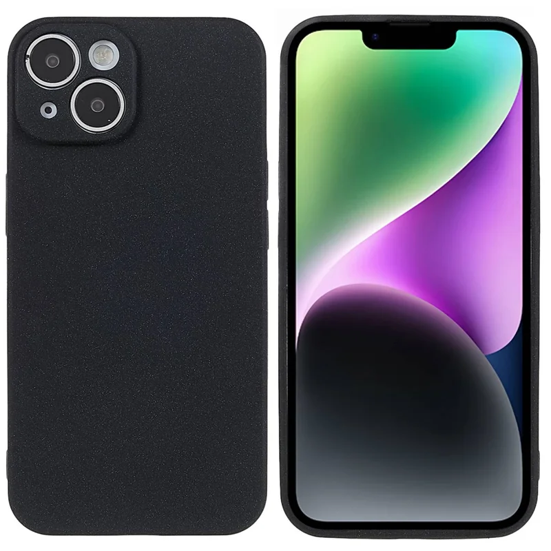 Phone Case for iPhone 14 Plus, Double-Sided Matte Soft TPU Phone Cover Anti-fingerprint Anti-scratch Back Phone Shell - Black