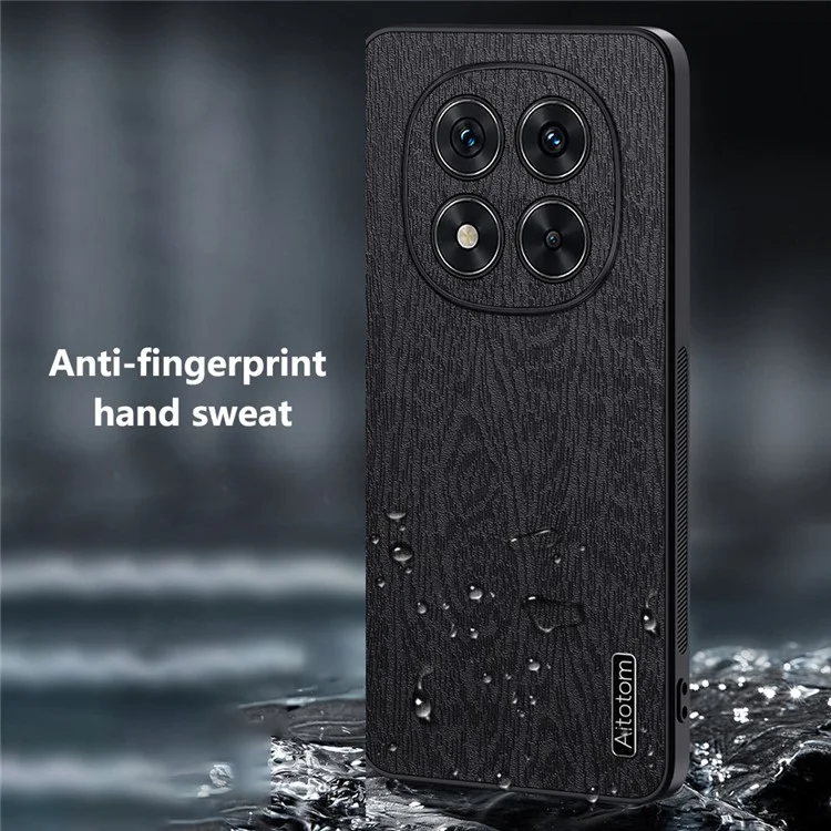 Для Xiaomi Redmi Примечание 14 Pro+ 5g Case Wood Texture PU - Черный
