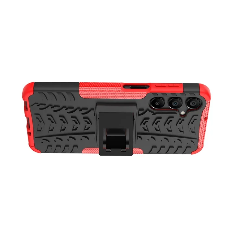 Для Samsung Galaxy A16 5G / A16 4G Чехол PC+TPU с рисунком шины Slim Phone Cover with Kickstand - Красный