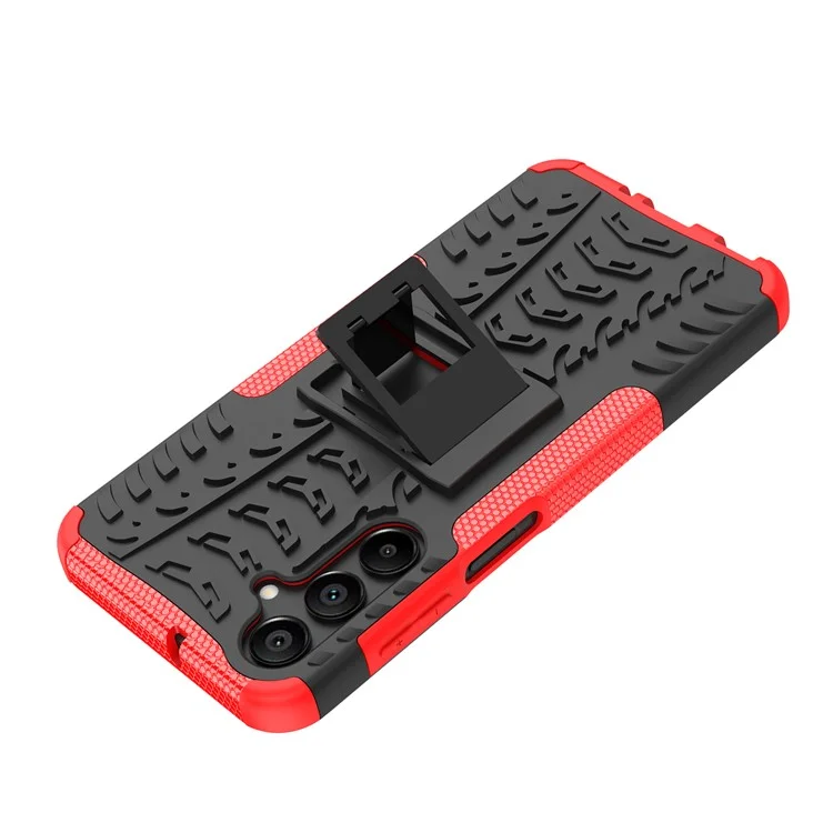 Для Samsung Galaxy A16 5G / A16 4G Чехол PC+TPU с рисунком шины Slim Phone Cover with Kickstand - Красный