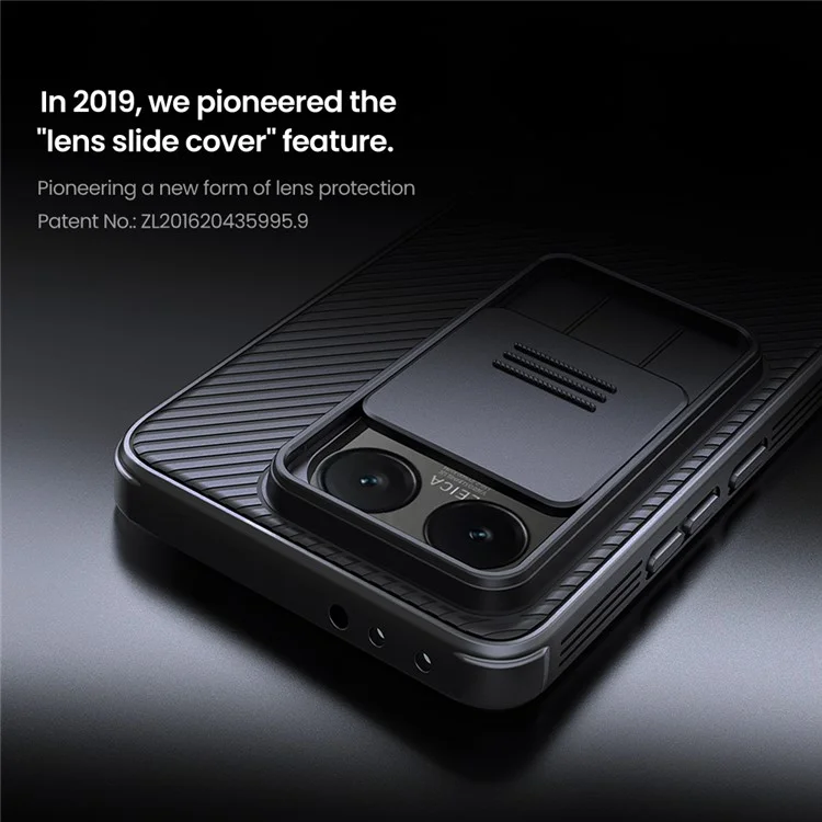 NILLKIN Camshield Pro Series for Xiaomi 14T Case PC+TPU Slide Camera Lid Phone Cover - Black