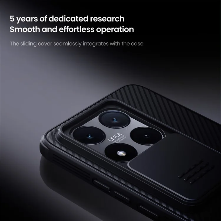 NILLKIN Camshield Pro Series for Xiaomi 14T Case PC+TPU Slide Camera Lid Phone Cover - Black