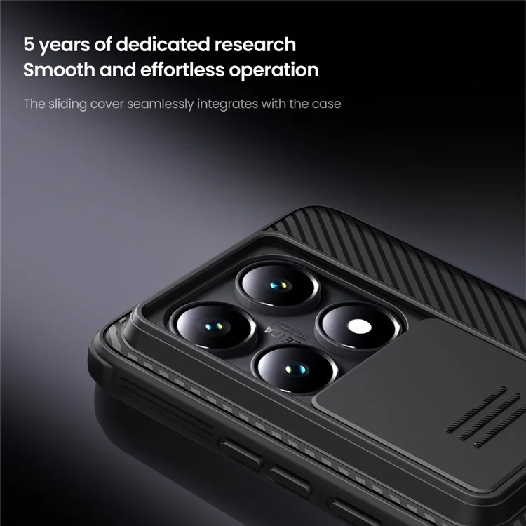 NILLKIN Camshield Pro Series per Xiaomi 14T Pro Custodia PC+TPU Coperchio Scorrevole per Fotocamera Cover per Cellulare - Blu
