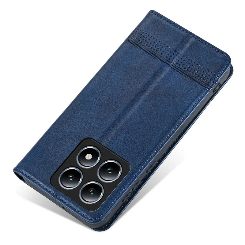 Azns Para Xiaomi 14t Pro Case Cawhide Texture PU Cuero de Cuero Cover - Azul