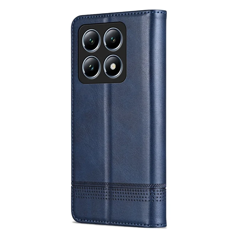 Azns Para Xiaomi 14t Pro Case Cawhide Texture PU Cuero de Cuero Cover - Azul
