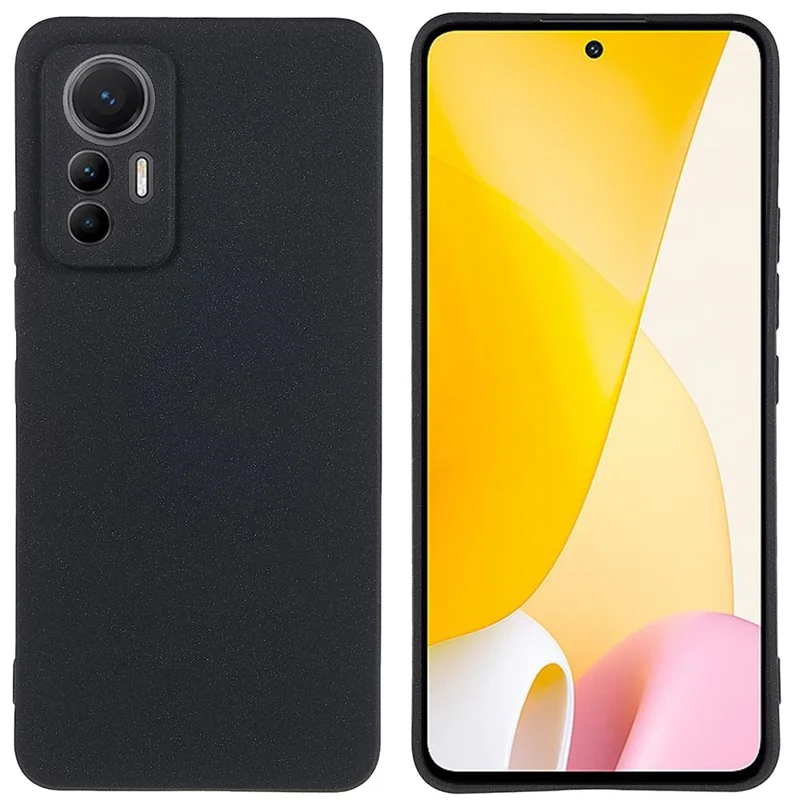 For Xiaomi 12 Lite 5G Double-Sided Matte Soft TPU Phone Cover Anti-fingerprint Anti-scratch Back Case - Black